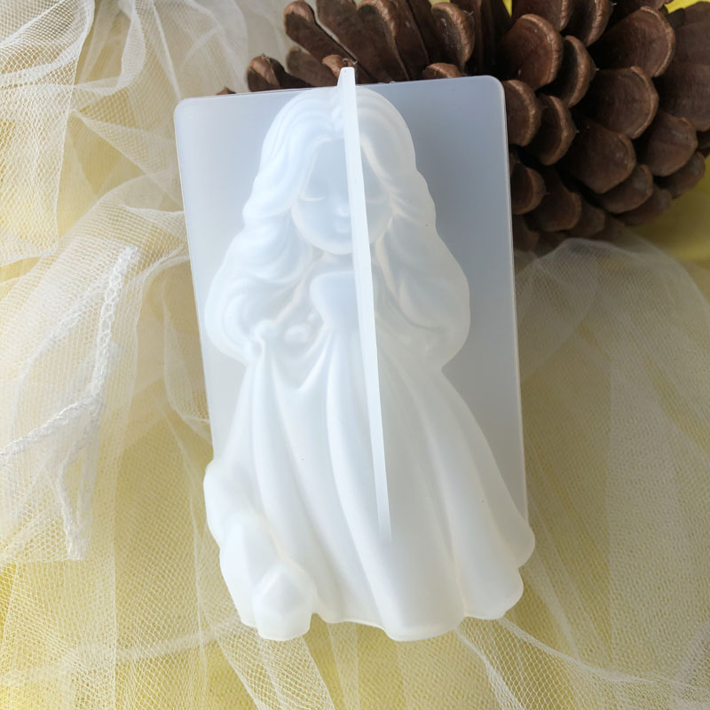 Candle Making Items - 3d bonito princesa silicone vela molde