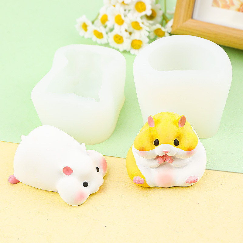 Candle Mold Silicone - Diy bonito hamster molde pudim de