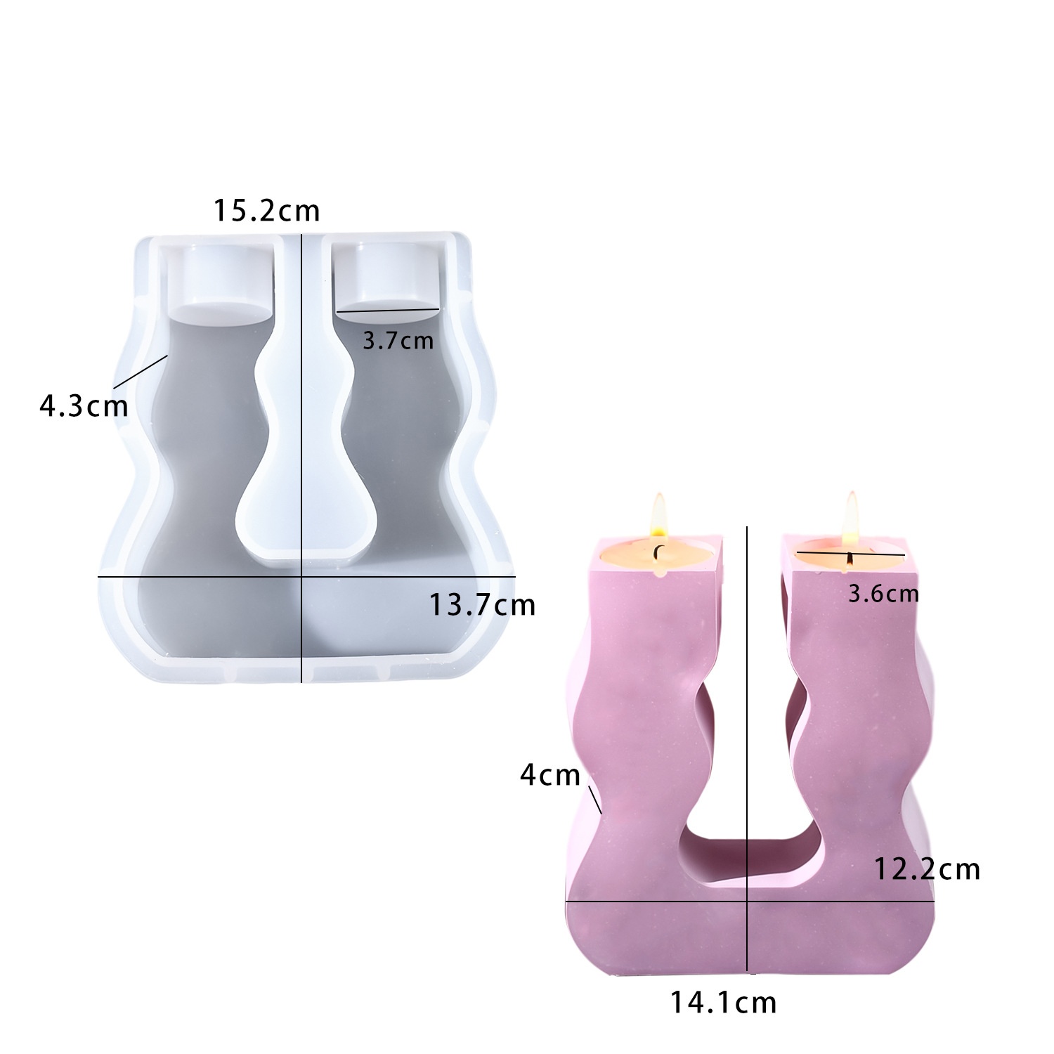 Candle Mold Silicone - Molde de silicone em forma de