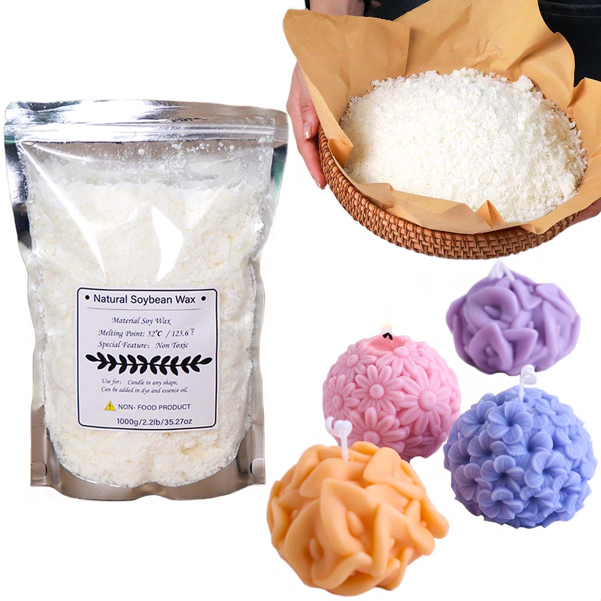 Candle Making Kit - 100/250/500/1000g flocos de cera de soja