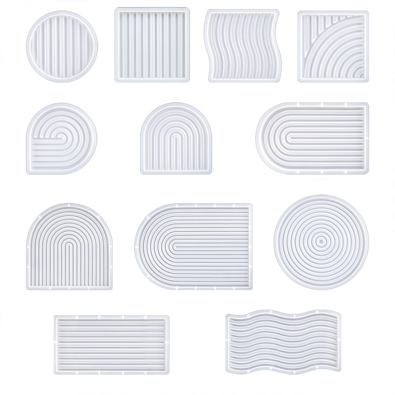 Candle Mold Silicone - Diy listrado onda bandeja molde para