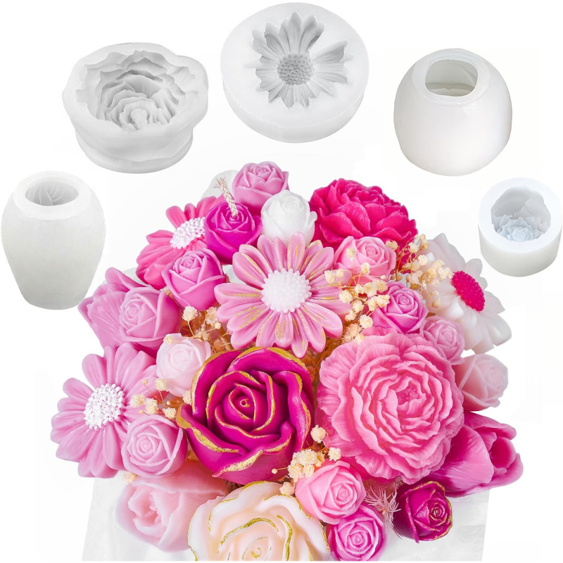 Candle Making Kit - Conjunto de moldes de silicone 3D