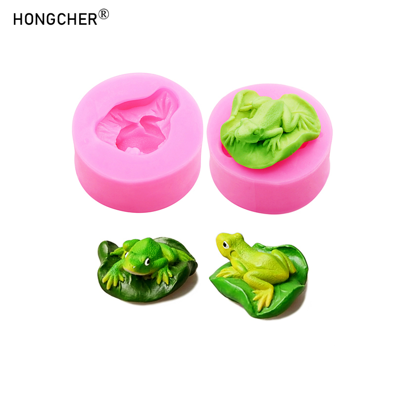 Candle Mold Silicone - Folha de lótus sapo resina micro