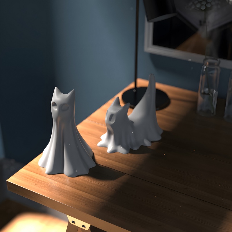 Gato fantasma halloween deskto - Candle Making Items avaliação e preço