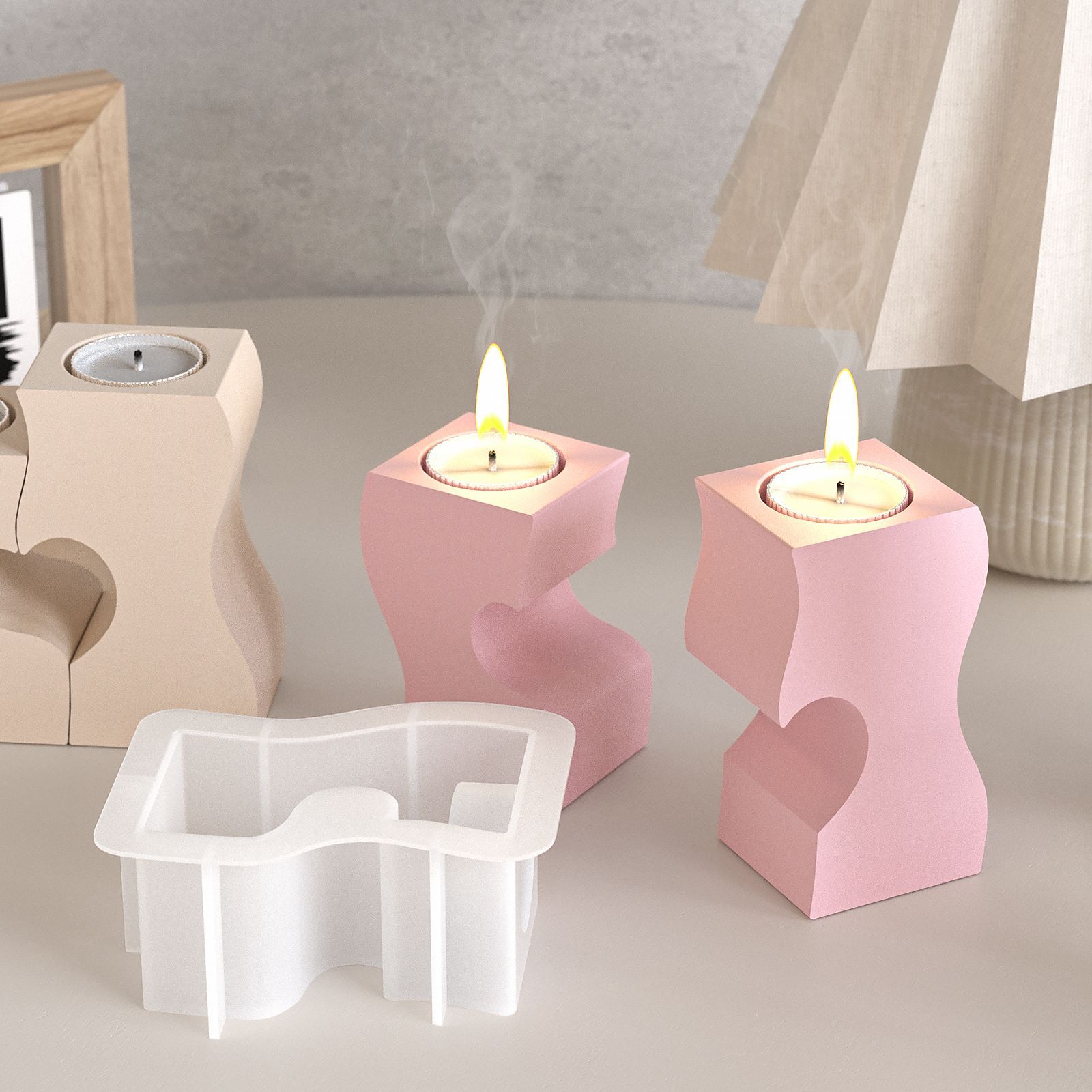 S coração castiçal moldes de s - Candle Mold Silicone avaliação e preço