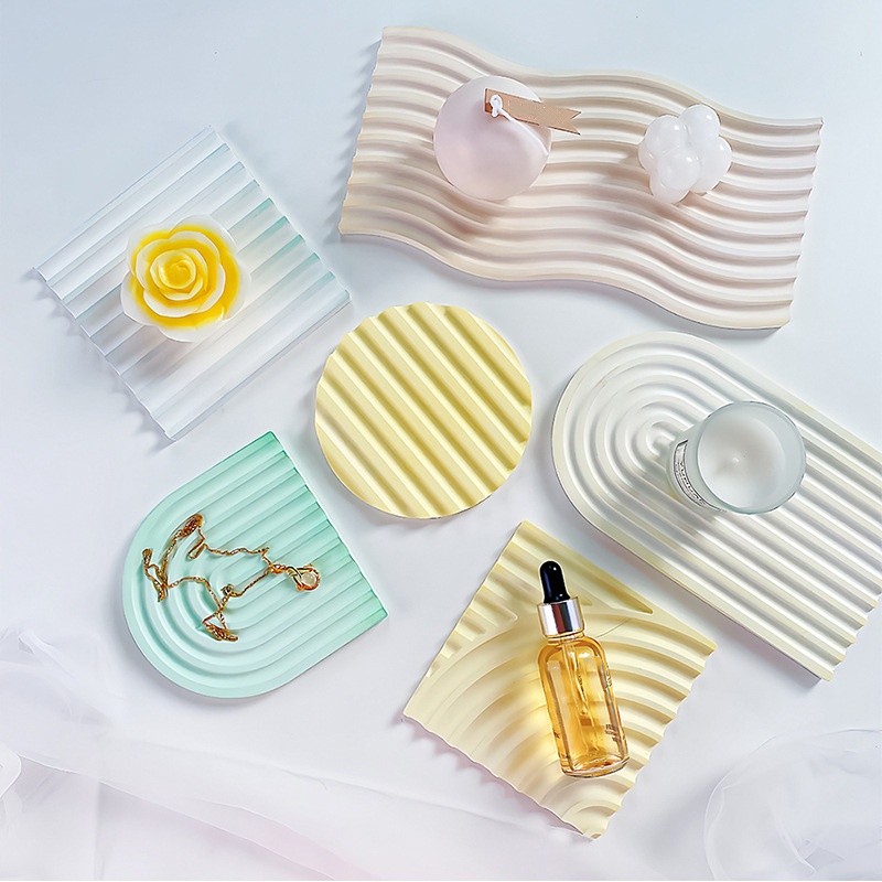 Diy listrado onda bandeja mold - Candle Mold Silicone avaliação e preço