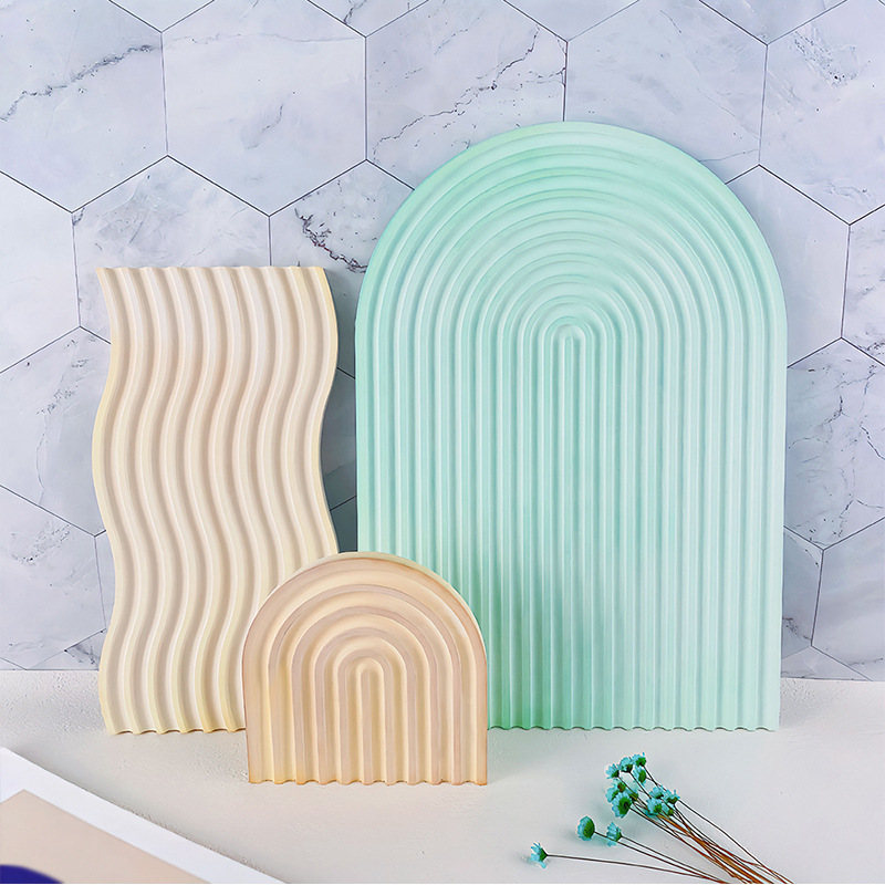 Diy listrado onda bandeja mold - Candle Mold Silicone avaliação e preço